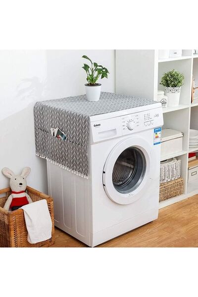 fulina Washing Machine Top Cover, 21" x 51" Washer and Dryer Top Cover, Fridge Dust Cover with 4 Storage Po