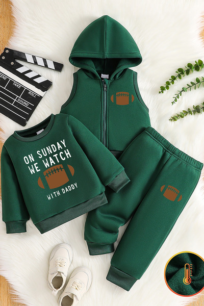 ADABEBEK Premium Sports Theme Printed Vest Set 3-Piece Bottom and Top Baby Set 24746