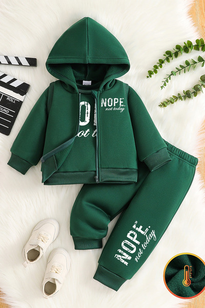 ADABEBEK Premium Nope Not Today Printed Vest Set 3-Piece Bottom and Top Baby Set 24747