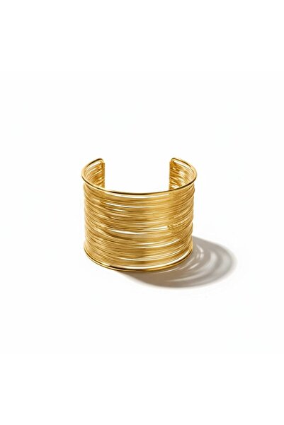 YUSSO ACCESSSORY Kadın Gold Çelik Tel Kelepçe 316L