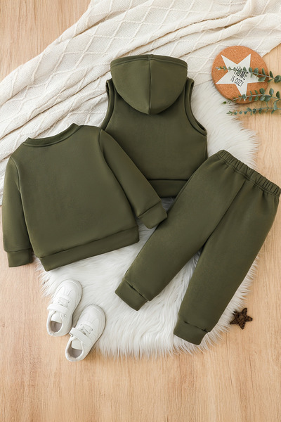 ADABEBEK Premium Young Lion Printed Vest Set 3-Piece Bottom Top Baby Set 24744