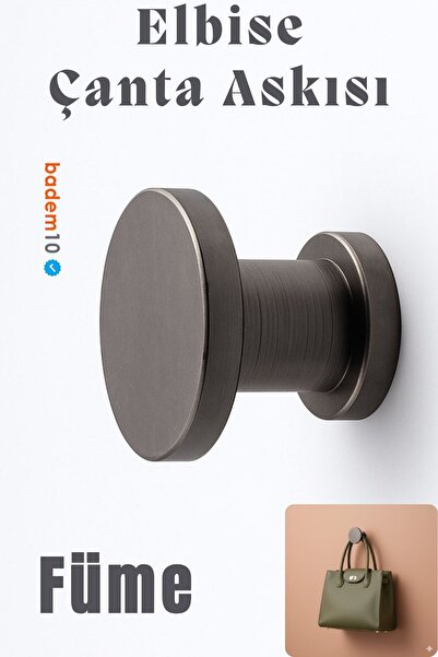 Badem10 Alex Füme Askı Portmanto Vestiyer Banyo Mutfak Askısı Askılık Duvar V...