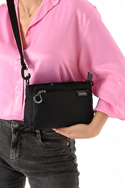 Sanmorris kadın 4 bölmeli paraşüt su geçirmez kumaş aylanabilir kol askılı ka...