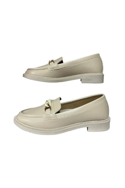 Doruk Shoes Women's Beige Ballet Loafer Moccasin Skin Casual Shoes
