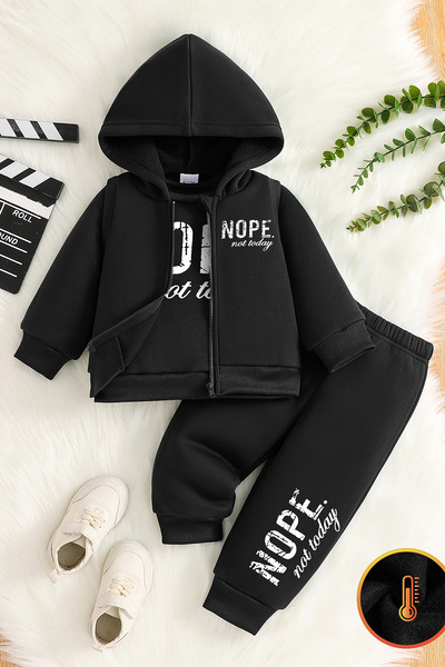 ADABEBEK Premium Nope Not Today Printed Vest Set 3-Piece Bottom and Top Baby Set 24747