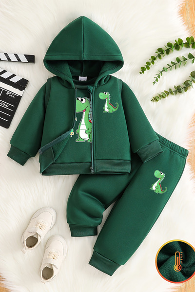 ADABEBEK Premium Dinosaur Printed Vest Set 3-Piece Bottom and Top Baby Set 24750