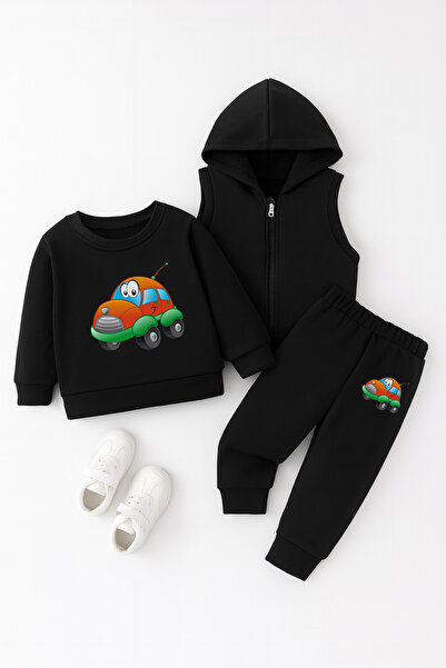 ADABEBEK Premium Toy Car Printed Vest Set 3-Piece Lower Upper Baby Set 22193