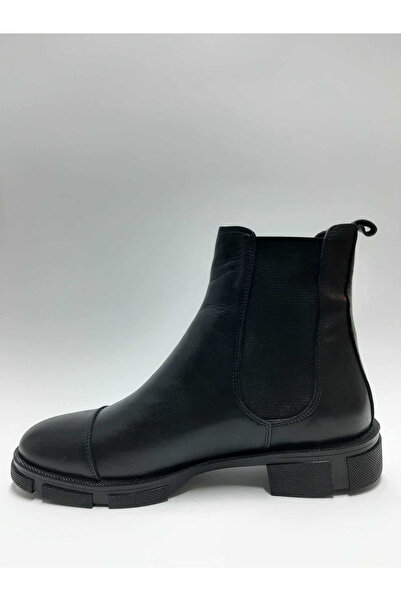 Ramos Genuine Leather Flexible Black Laceless Chelsea Model Winter Men's Boots