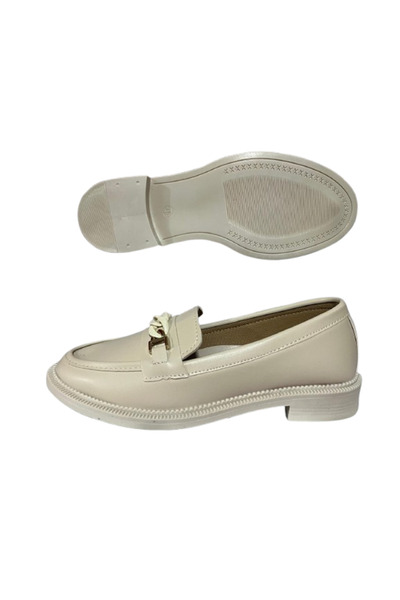 Doruk Shoes Women's Beige Ballet Loafer Moccasin Skin Casual Shoes