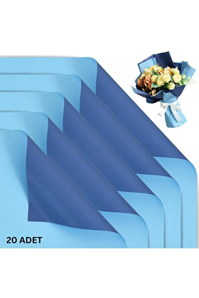 roco paper Çiçek Ambalaj Kağıdı 20li, Çift Yüzlü Mat Şeffaf Buket Sargı Kağıd...