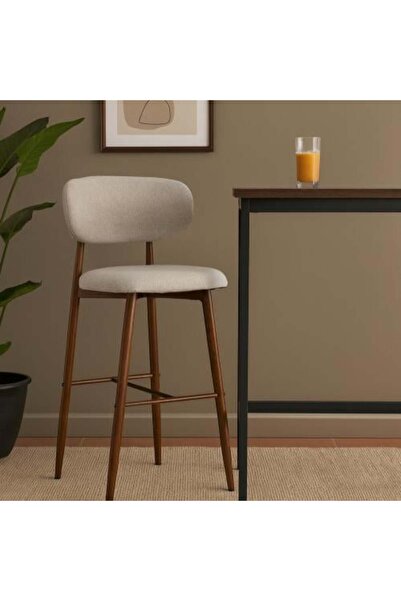 Generic Beige bar chair with iron base