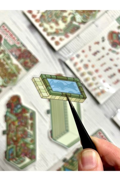 Kağıt Gemi Dükkan DIY Kapibara Orman Karavanı Tasarla 2Yaprak 87 Adet 3D Diorama İzometrik Sticker Set/Etiket/Çıkartma