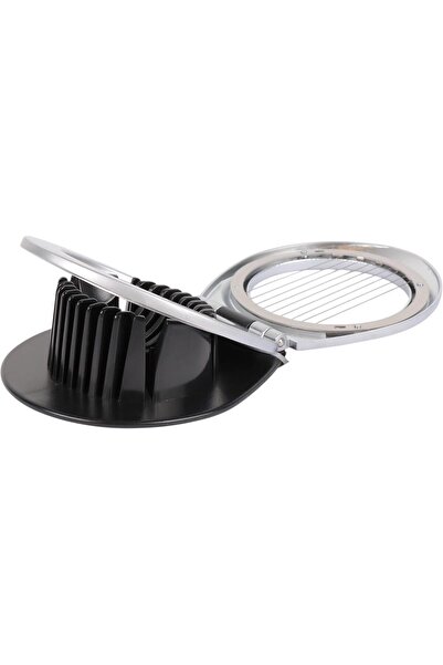 B&D Professional Egg Slicer, Silver and Black, Stainless Steel Wire Cutter with Hinged Design