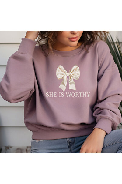 DD Secret Hanorac oversize pentru femei cu imprimeu WORTHY