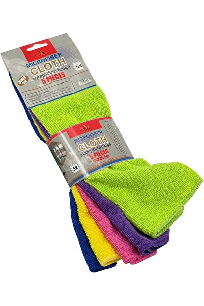 B&D BandDTools Microfiber Cleaning Cloths, Multicolor Pack, 30 × 30 cm, 5 Pieces