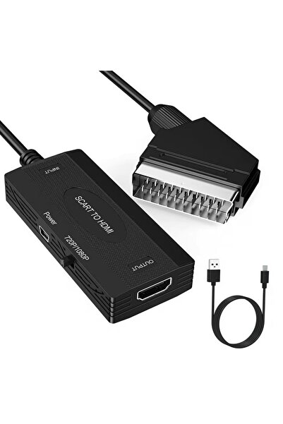 Apera Ga95 Scart to Hdmi 1080p HD AV Video Çevirici Dönüştürücü Adaptör