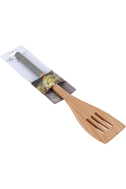 B&D Wooden Slotted Turner, Beech Wood Kitchen Utensil, Natural Finish