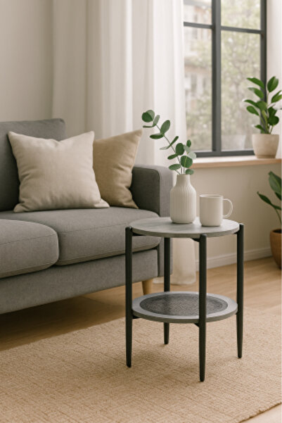 HOMEZ NEED Modern wooden and metal side table – a touch of elegance for your living room
