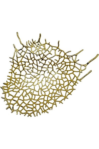 B&D DECORATION Gold Coral Branch Decorative Bowl - Modern Metal Mesh Fruit Basket