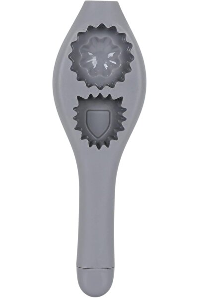 B&D Cookie Mold, Grey Plastic Baking Tool with Decorative Gear Pattern Design, Kitchen Pastry Shapin