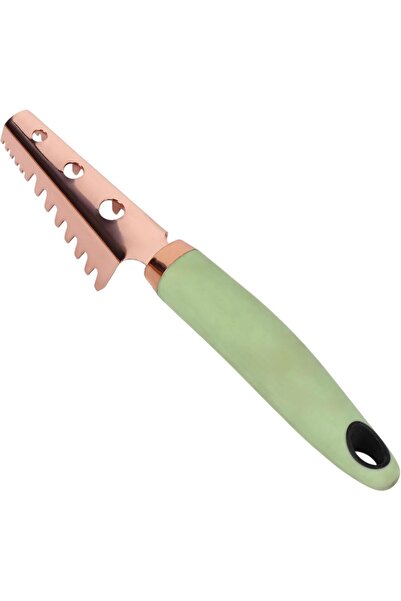 B&D Kitchen Tool Premium Lettuce Knife, Rose Gold Serrated Blade, Mint Green Handle
