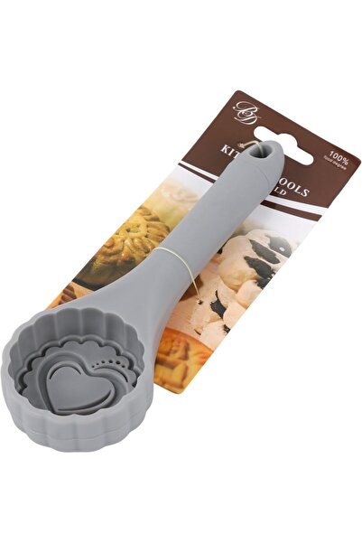 B&D Heart-Shaped Cookie Mould, Grey Kitchen Tool, Food-Grade Plastic, Decorative Baking Accessory