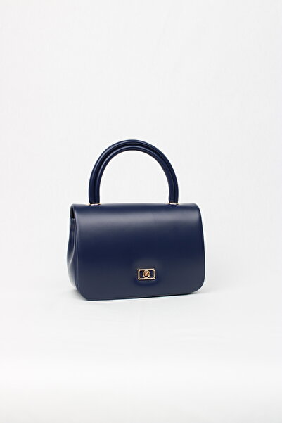 mossi Navy Blue Faux Leather Chain Strap Women's Shoulder and Hand Bag