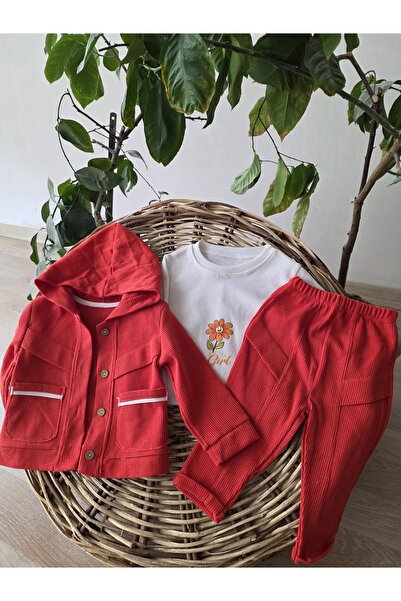 TANIŞ BEBE طقم مكون من قطعتين للفتيات من تفاصيل أسطوانية وافل – قطن، هدية داخ...