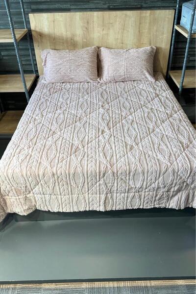 Çeyiz Diyarı Ivy Double Size 220X240 cm Bedspread Powder