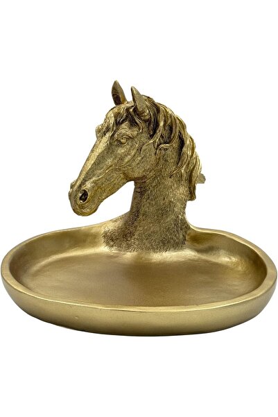 B&D banddtools Horse Head Decorative Tray - Gold-Tone Catchall, Vintage Equestrian Home Decor