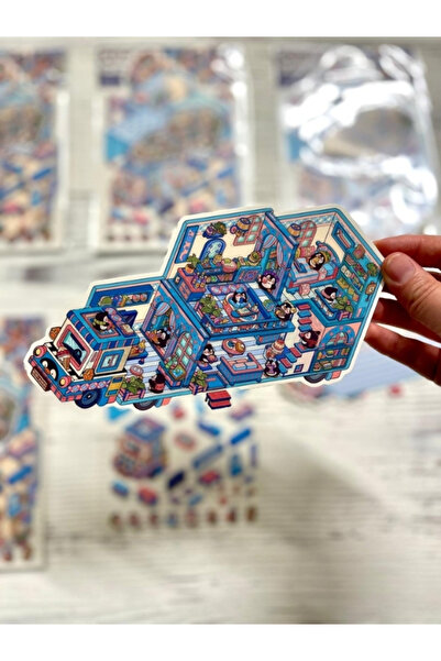 Kağıt Gemi Dükkan DIY Penguen Kar Karavanı Tasarlama 2 Yaprak 86 Adet 3D Dior...