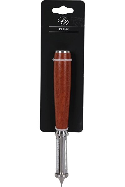 B&D Professional Kitchen Peeler with Wooden Handle, Stainless Steel Blade, Premium Vegetable and Fru
