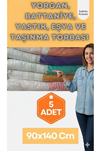 erfa plastik ambalaj 1984'den beri 90x140 Cm 5 Adet 1.Kalite Naylon Torba Büyük Boy Kalın Yorgan Yastık Battaniye Poşeti Eşya Koymalık