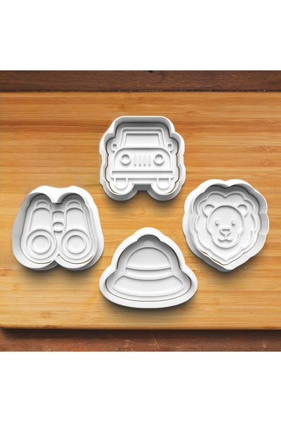 Hobist مجموعة سفاري ماجنوف من 4 قوالب للكوكيز والعجين السكري