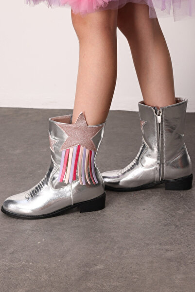 Le Mabelle Silver Star and Tassel Detailed Girls' Cowboy Boots