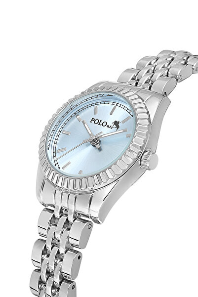 Polo Air Sports Classic Women's Wristwatch Silver Light Blue Color Pl-1562B4X