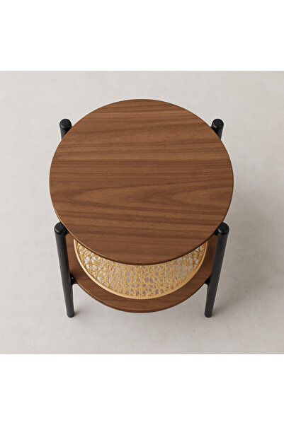 HOMEZ NEED Modern wooden and metal side table – a touch of elegance for your living room