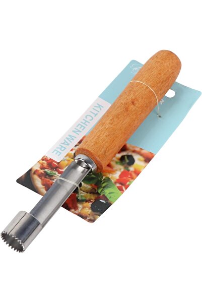 B&D BAKING TOOLS Professional Pizza Cutter, Wooden Handle, Stainless Steel Blade