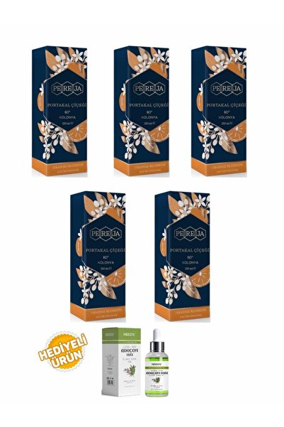 Pereja Portakal Çiçeği Kolonya 250 ml Cam Şişe 5 Li Set