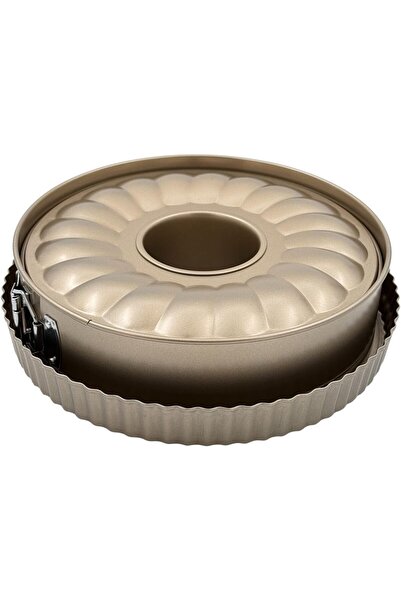 B&D banddtools Premium Springform Bundt Cake Pan, Nonstick Ridged Round Pan with Quick-Release Latch, Li