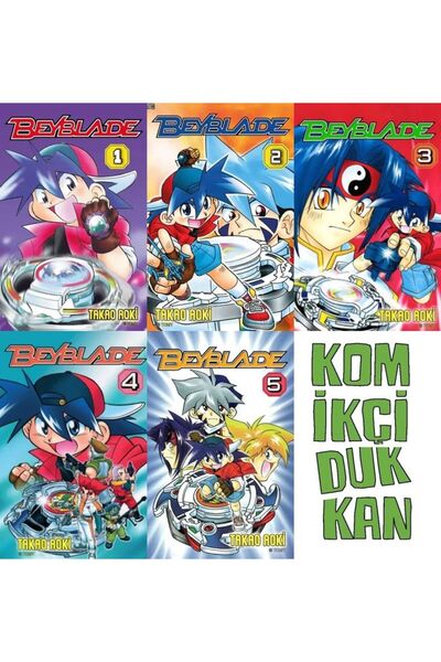 Komikşeyler Yayıncılık Beyblade 1-2-3-4-5 manga seti (5 kitap) ayraç hediyeli