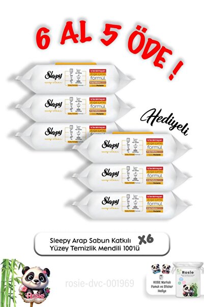 Sleepy 100 قطعة من مناشف السطح العربية الصابونية، اشترِ 6 واحصل على 5 مجانًا وروزي