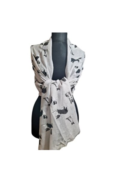 IBU Cork Sal Lessie - cotton and viscose scarf, grey