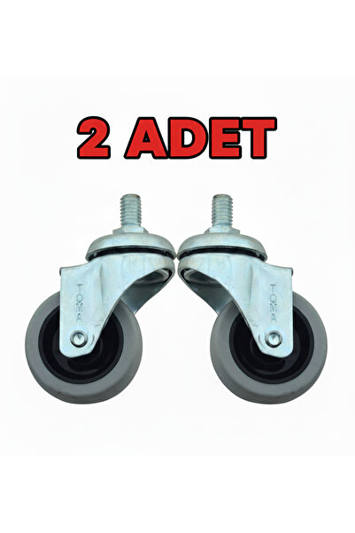 HitDukkan 2 Adet Civatalı Metal 50mmx20mm Koltuk Sandalye Mobilya Tekeri