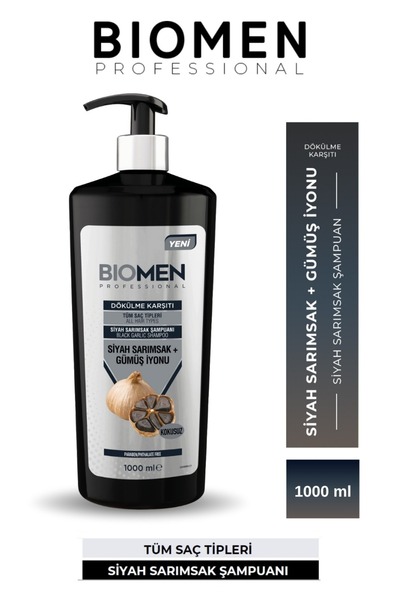 Biomen Professional Dökülme Karşıtı Siyah Sarımsak Şampuan 1000 ml