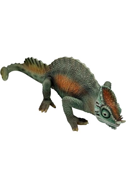 B&D Chameleon Garden Ornament, Realistic Reptile Statue, Decorative Green & Orange