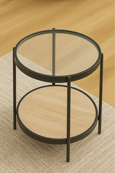 GESR HOME Modern side table with wooden and metal design – a touch of elegance in your living room