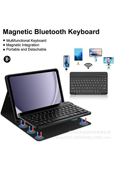 MMP SHOP Samsung Galaxy Tab A11 Plus / A9 Plus Compatible Bluetooth Enabled Case with Pen Compartment and Keyboard