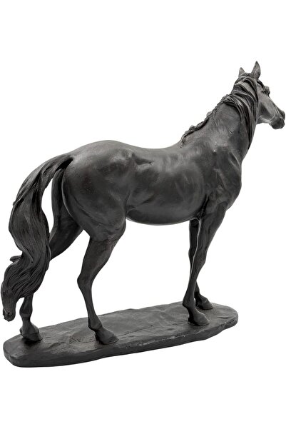 B&D banddtools Black Horse Decorative Statue — Contemporary Standing Stallion Sculpture for Home Déco