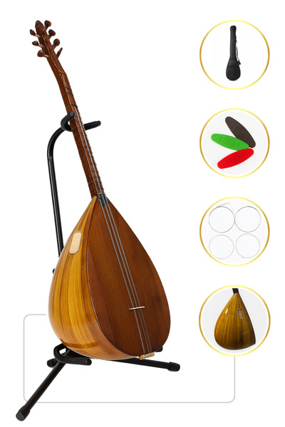 YANKI YB-40DP Profesyonel Kısa Sap Bağlama Dut Ağacı (Kılıf, Tel, Mızrap Hedi...